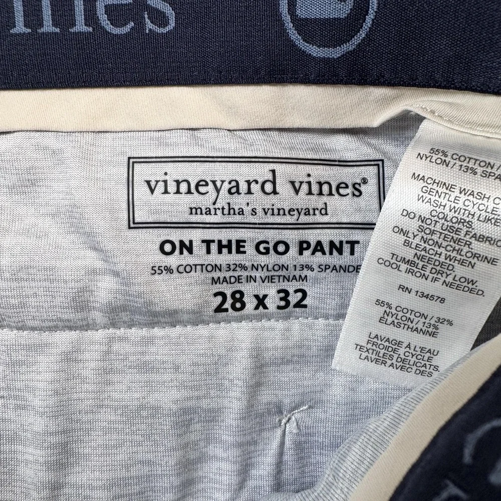 Vineyard Vines On The Go Pants Mens 28x32 Beige Stretch Chino Casual Golf
